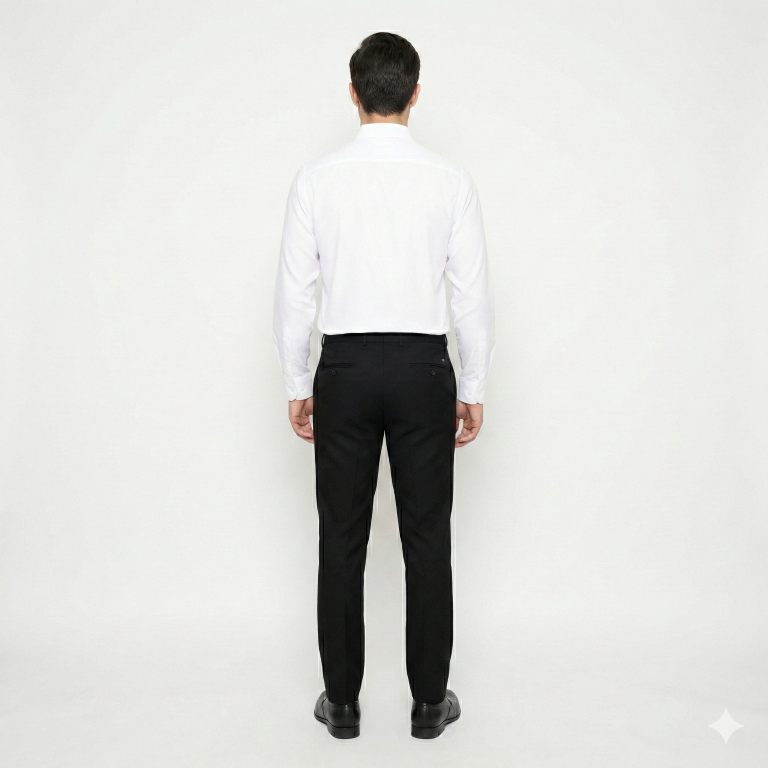 Gianni Visentin Kemeja Formal Pria Katun Dobby Regular Fit Putih - 9064 - Image 2
