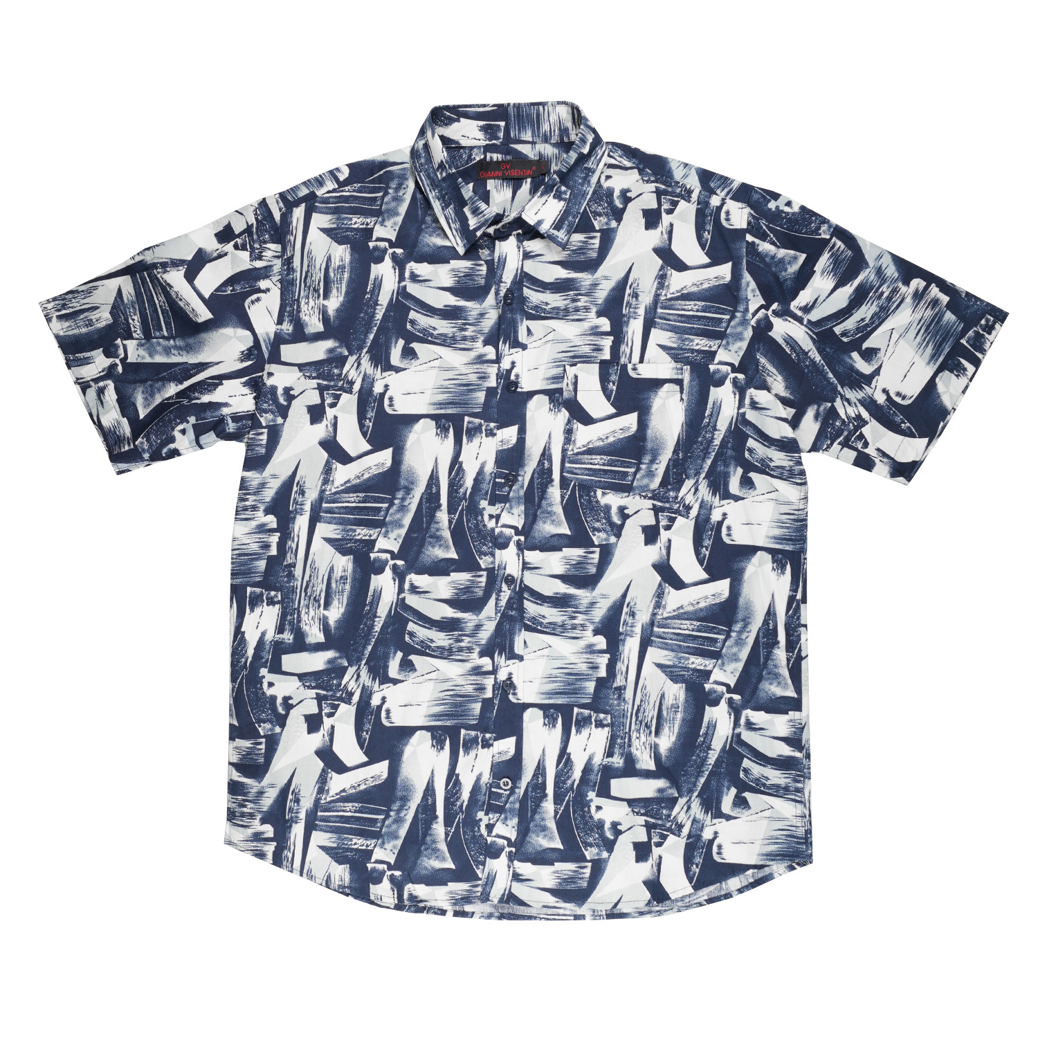 Gianni Visentin Kemeja Formal Pria Katun Print Regular fit Biru Tua - 6053 - Image 3