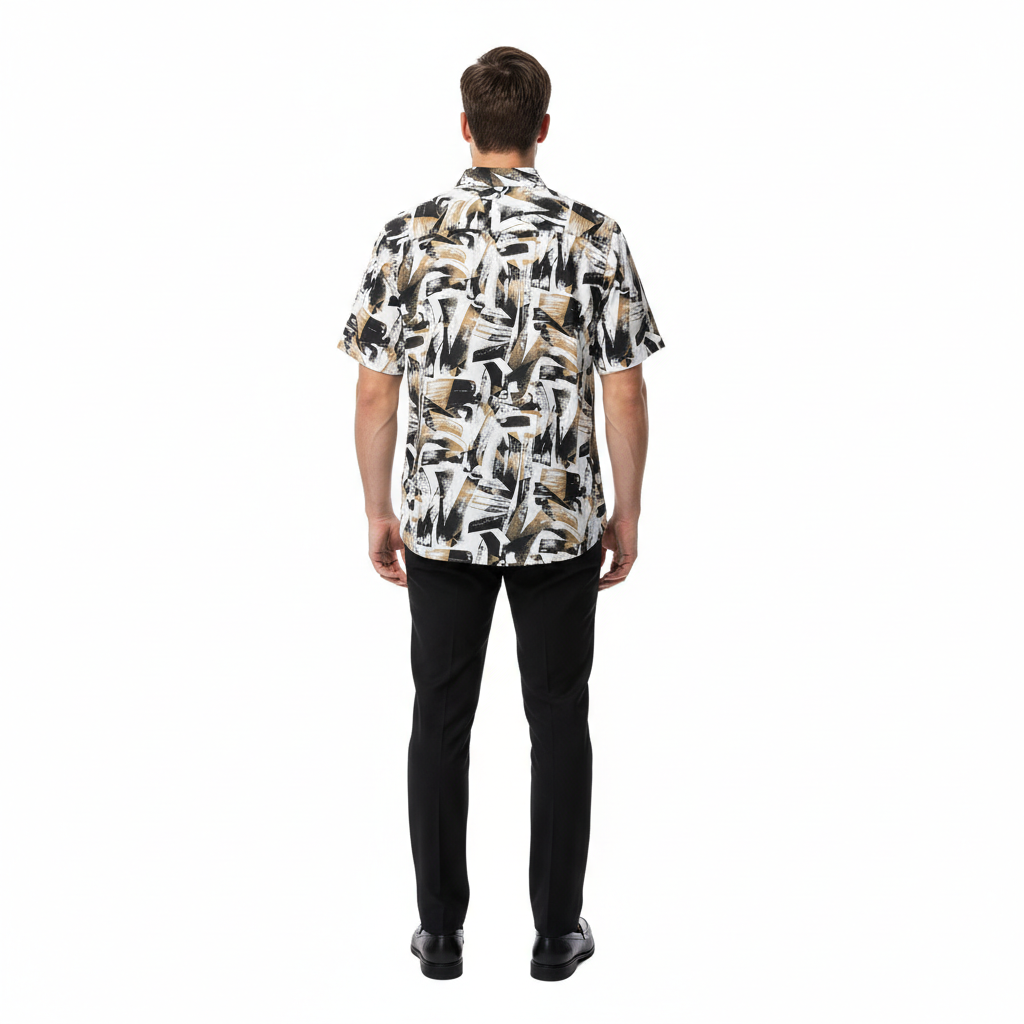 Gianni Visentin Kemeja Formal Pria Katun Print Regular fit Putih - 6053 - Image 2