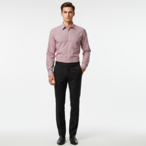 Gianni Visentin Kemeja Formal Pria Katun Rich Regular Fit Merah - 9053
