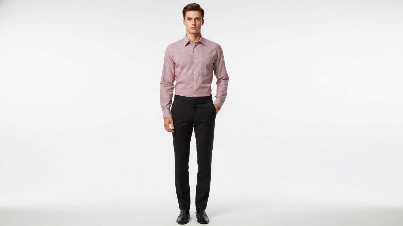 Gianni Visentin Kemeja Formal Pria Katun Rich Regular Fit Merah - 9053