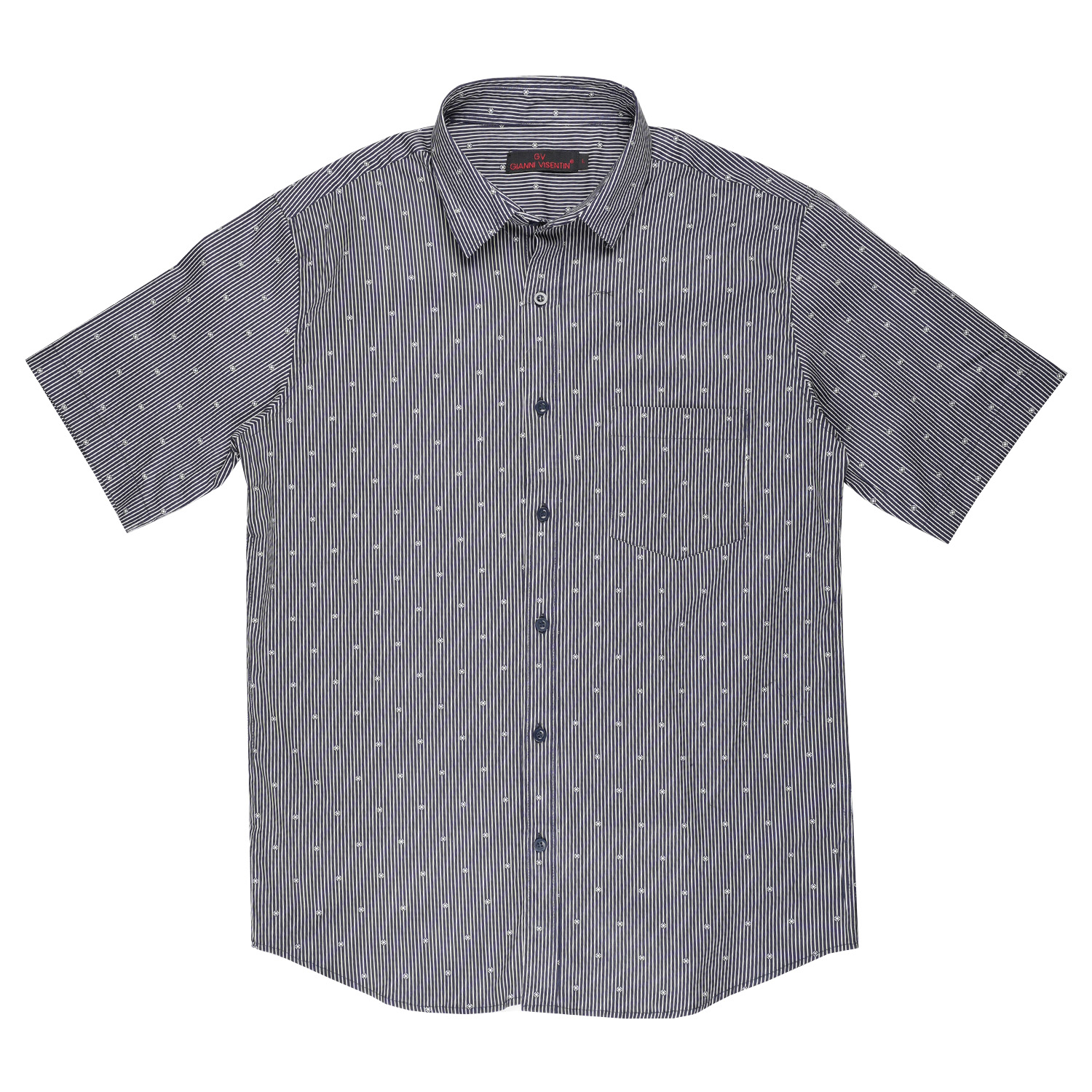 Gianni Visentin Kemeja Formal Pria Katun Stretch Regular Fit Biru Tua - 6059 - Image 3