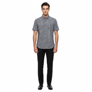 Gianni Visentin Kemeja Formal Pria Katun Stretch Regular Fit Biru Tua - 6059