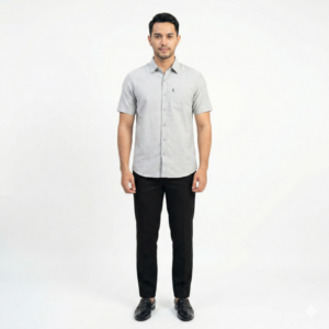 Gianni Visentin Kemeja Formal Pria Oxford Regular Fit Abu-abu - 6081