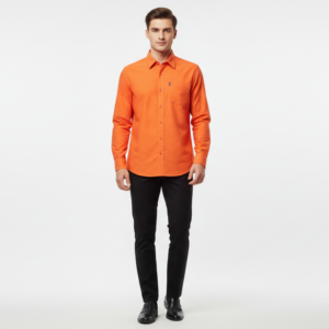 Gianni Visentin Kemeja Formal Pria Oxford Regular Fit Orange - 6081