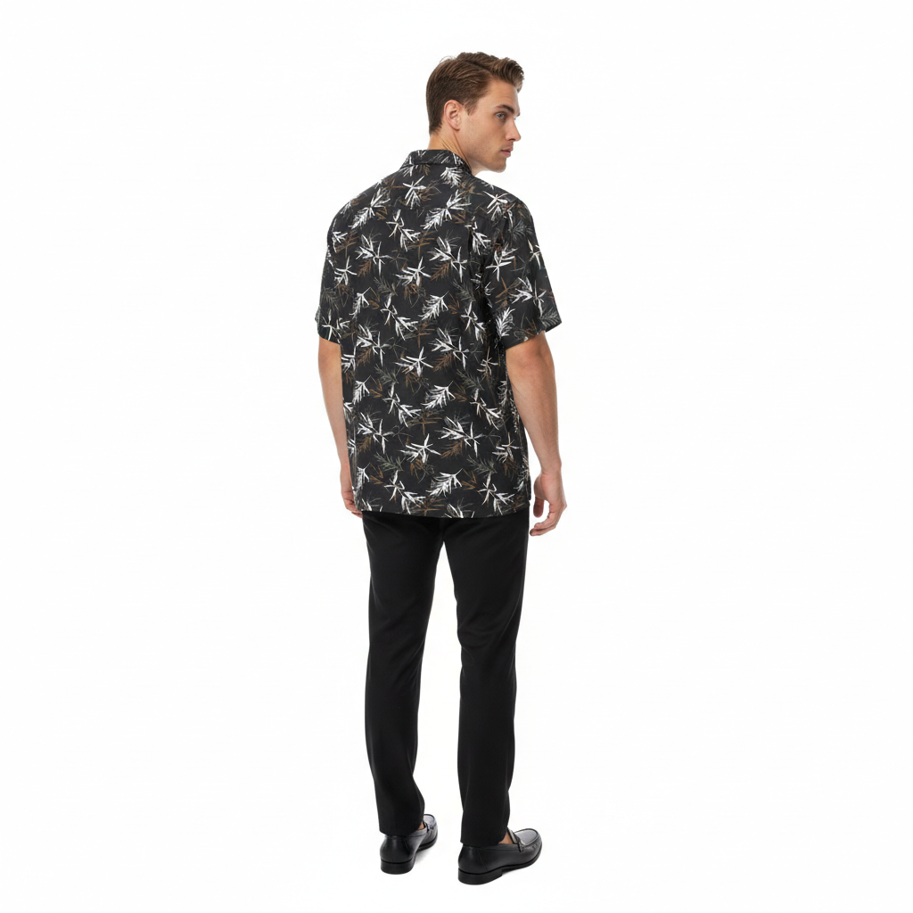 Gianni Visentin Kemeja Formal Pria Printing Regular Fit Hitam - 9050 - Image 2