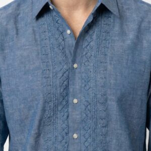 Gianni Visentin Kemeja Koko Pria Lengan Pendek Blue - 1034