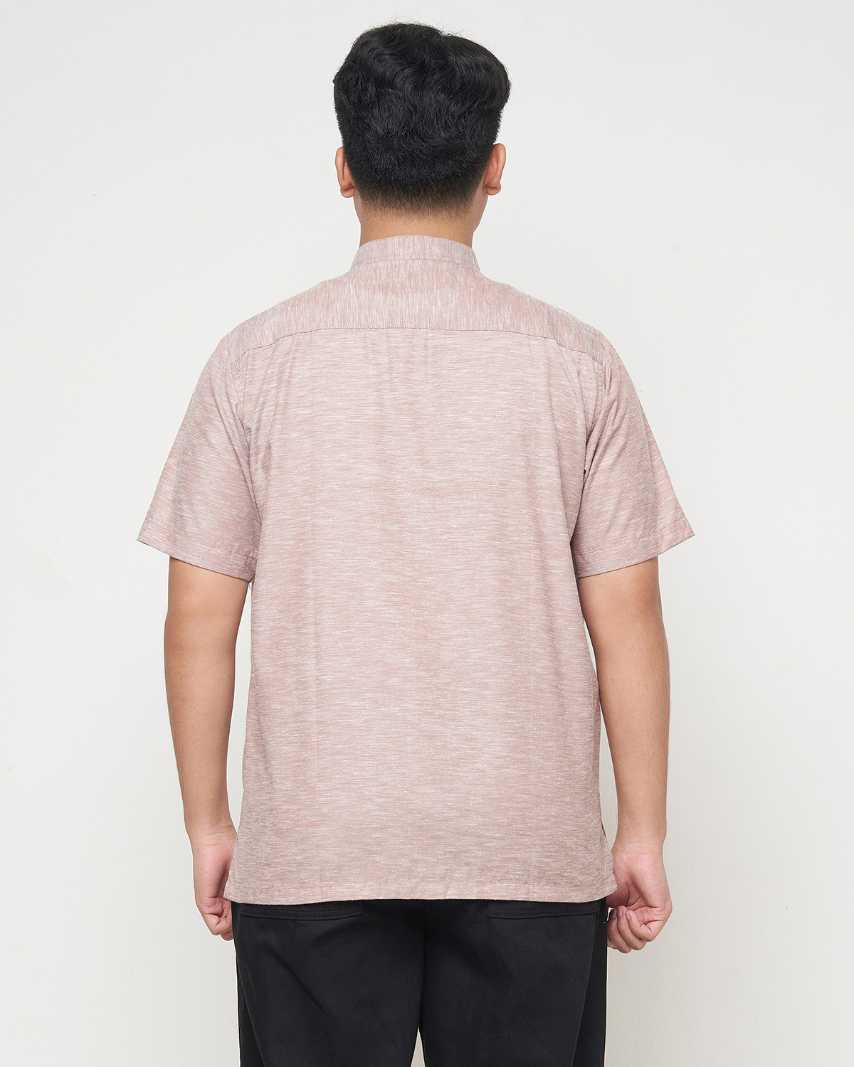 Gianni Visentin Kemeja Koko Pria Lengan Pendek Regular Fit Coklat - 1007 - Image 4