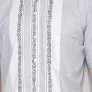 Gianni Visentin Kemeja Koko Pria Lengan Pendek Regular Fit Light Grey - 1025