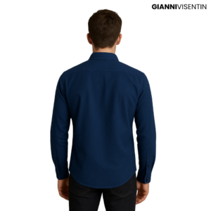Gianni Visentin Kemeja Lengan Panjang Pria Slim Fit Navy - 3099