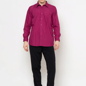 Gianni Visentin Kemeja Pria Lengan Panjang Regular Fit Maroon - 8605