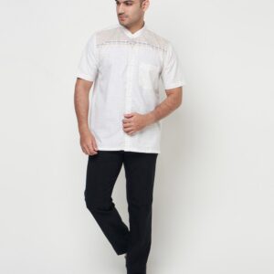 Gianni Visentin Koko Pria Lengan Pendek Regular Fit Kotak Kotak Cream - 1026