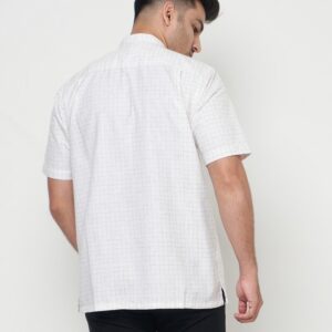Gianni Visentin Koko Pria Lengan Pendek Regular Fit Kotak Kotak Cream - 1026