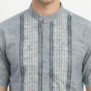 Gianni Visentin Kemeja Koko Pria Lengan Pendek Blue - 1007