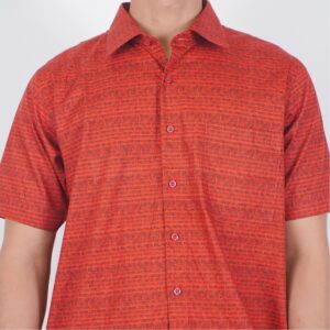Gianni Visentin Kemeja Kotak Lengan Pendek Regular Fit - Merah - 8960