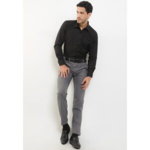 Gianni Visentin - Kemeja Formal Regular Bahan Teroton Cotton Hitam - 9062