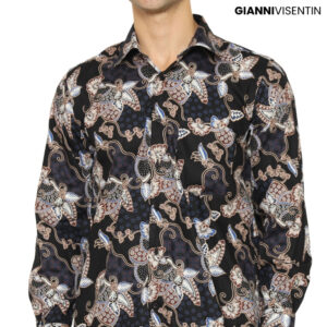 Gianni Visentin - Kemeja Batik Pria Regular Biru Tua - 9055