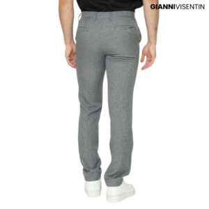 Gianni Visentin - Celana Bahan Formal Stretch Pria Abu Muda - 4106