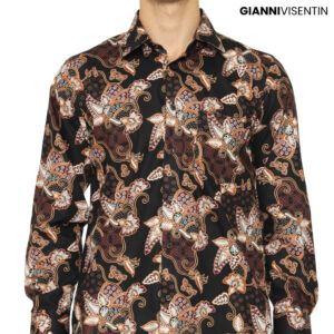 Gianni Visentin - Kemeja Batik Pria Regular Hitam - 9055