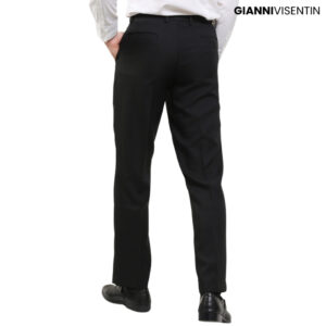 Gianni Visentin - Celana Bahan Formal Regular Pria Hitam - 2067