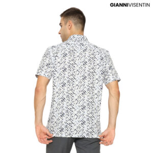 Gianni Visentin Kemeja Lengan Pendek Motif Reguler Fit - Biru Muda - 9059