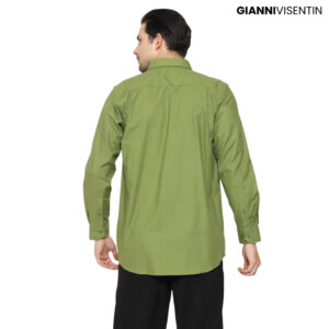 Gianni Visentin - Kemeja Formal Regular Bahan Oxford Hijau Daun - 9038
