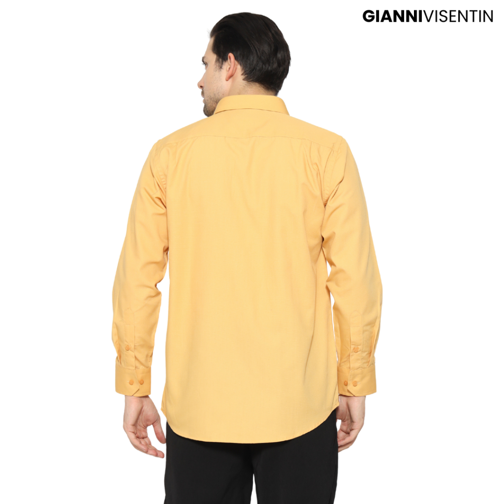 Gianni Visentin - Kemeja Formal Regular Bahan Ottoman Kuning - 7988 - Image 3