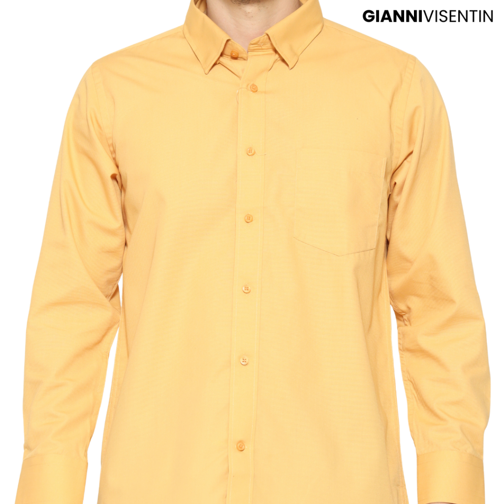 Gianni Visentin - Kemeja Formal Regular Bahan Ottoman Kuning - 7988 - Image 2