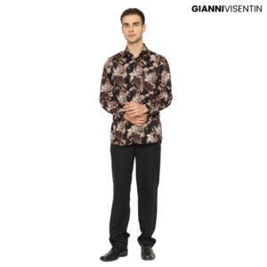 Gianni Visentin - Kemeja Batik Pria Regular Hitam - 9055