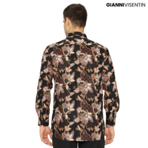 Gianni Visentin - Kemeja Batik Pria Regular Hitam - 9055