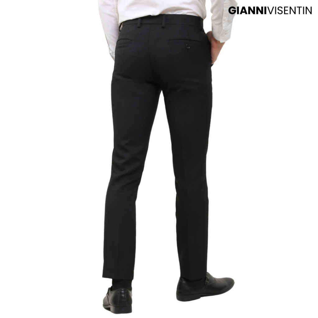 Gianni Visentin - Celana Bahan Formal Regular Pria Hitam - 2067 - Image 5