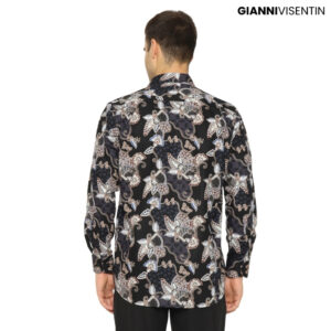 Gianni Visentin - Kemeja Batik Pria Regular Biru Tua - 9055
