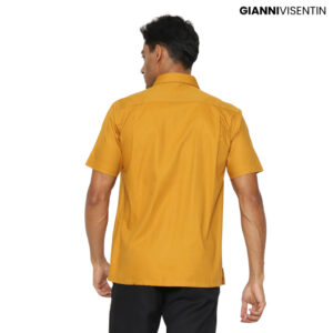 Gianni Visentin Kemeja Oxford Lengan Pendek Pria Regular Fit - Coklat Bata - 9066