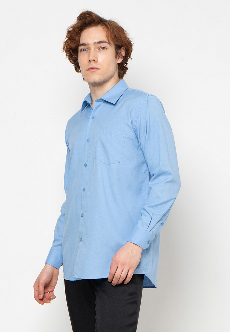 Raymond Renne Kemeja Pria Lengan Panjang Regular Fit Biru - 4939 - Image 3