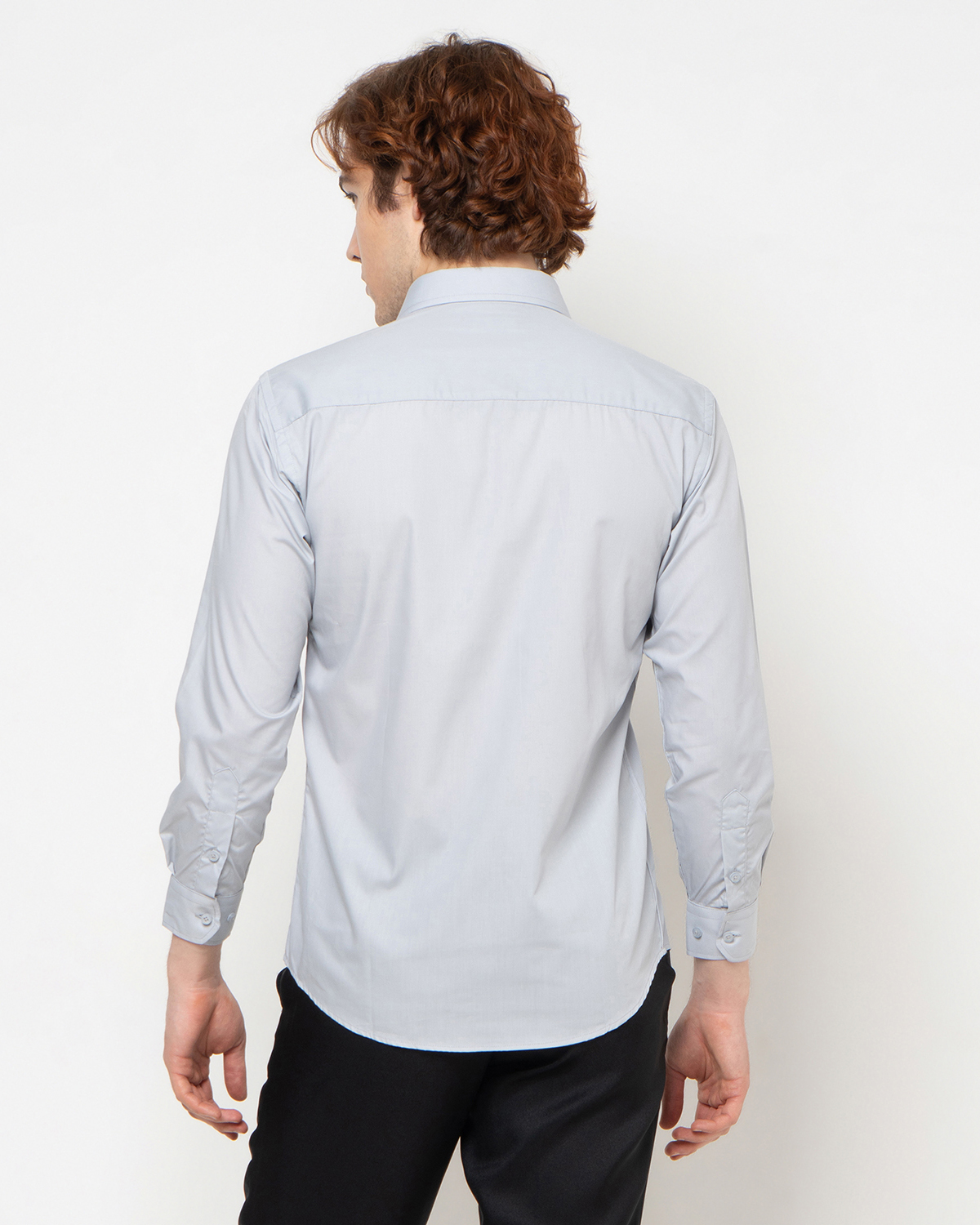 Raymond Renne Kemeja Pria Lengan Panjang Slim Fit Light Grey - 3155 - Image 3