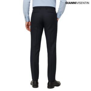 Gianni Visentin - Celana Bahan Twill Formal Hightwist Slimfit Pria Hitam - 4112