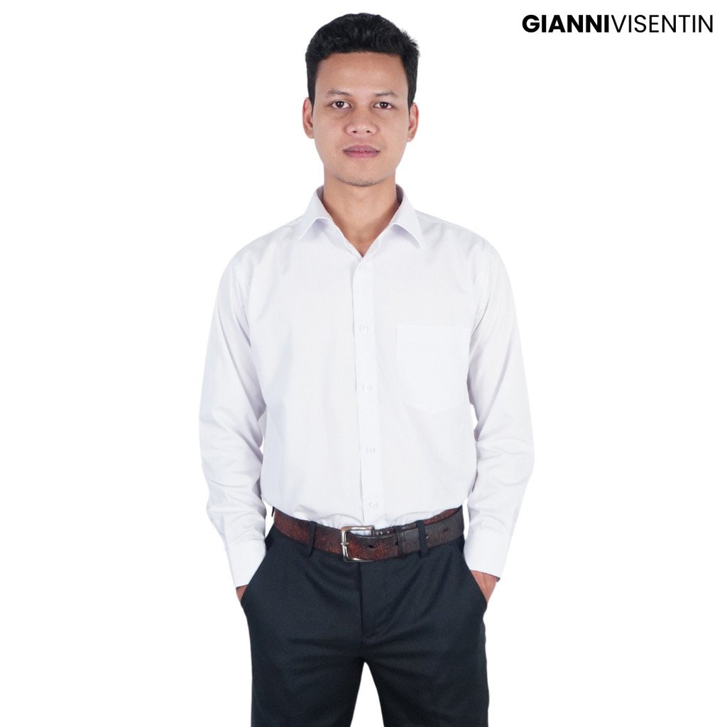 Gianni Visentin - Kemeja Seragam Slimfit Putih PROMO - 4155