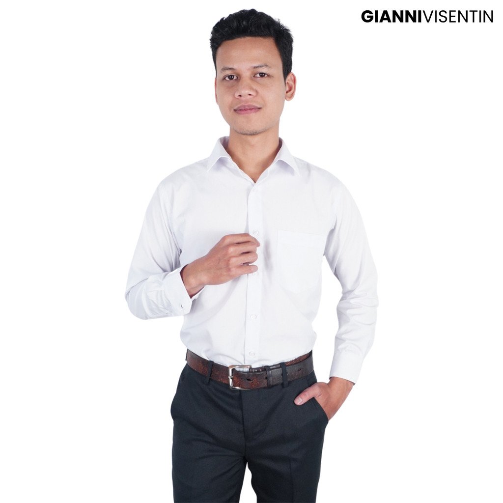 Gianni Visentin - Kemeja Seragam Slimfit Putih PROMO - 4155 - Image 4