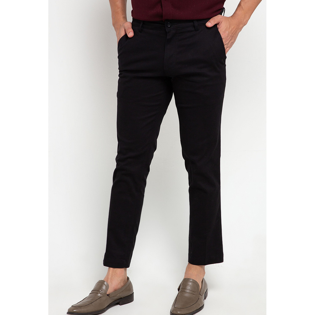 Gianni Visentin - Celana Chinos Stretch Pria Hitam - 4069 - Image 2