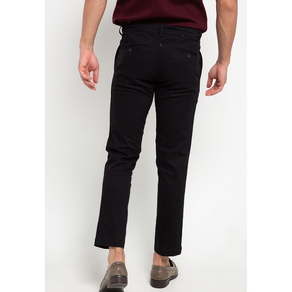 Gianni Visentin - Celana Chinos Stretch Pria Hitam - 4069 - Image 4