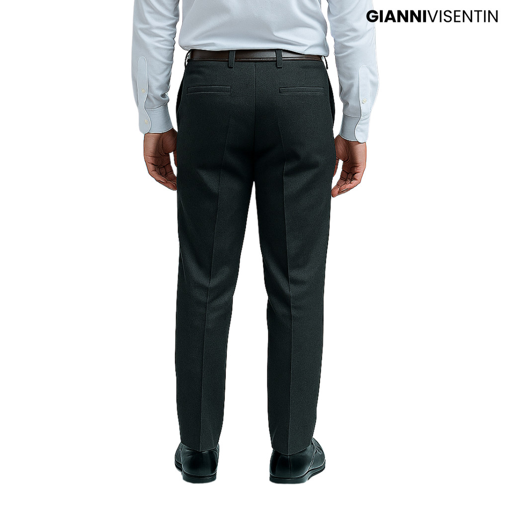 Gianni Visentin - Celana Bahan Formal Stretch Pria Hitam Abu - 4106 - Image 2