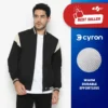 d&f CVC Jaket Bomber Pria – Hitam List Cream