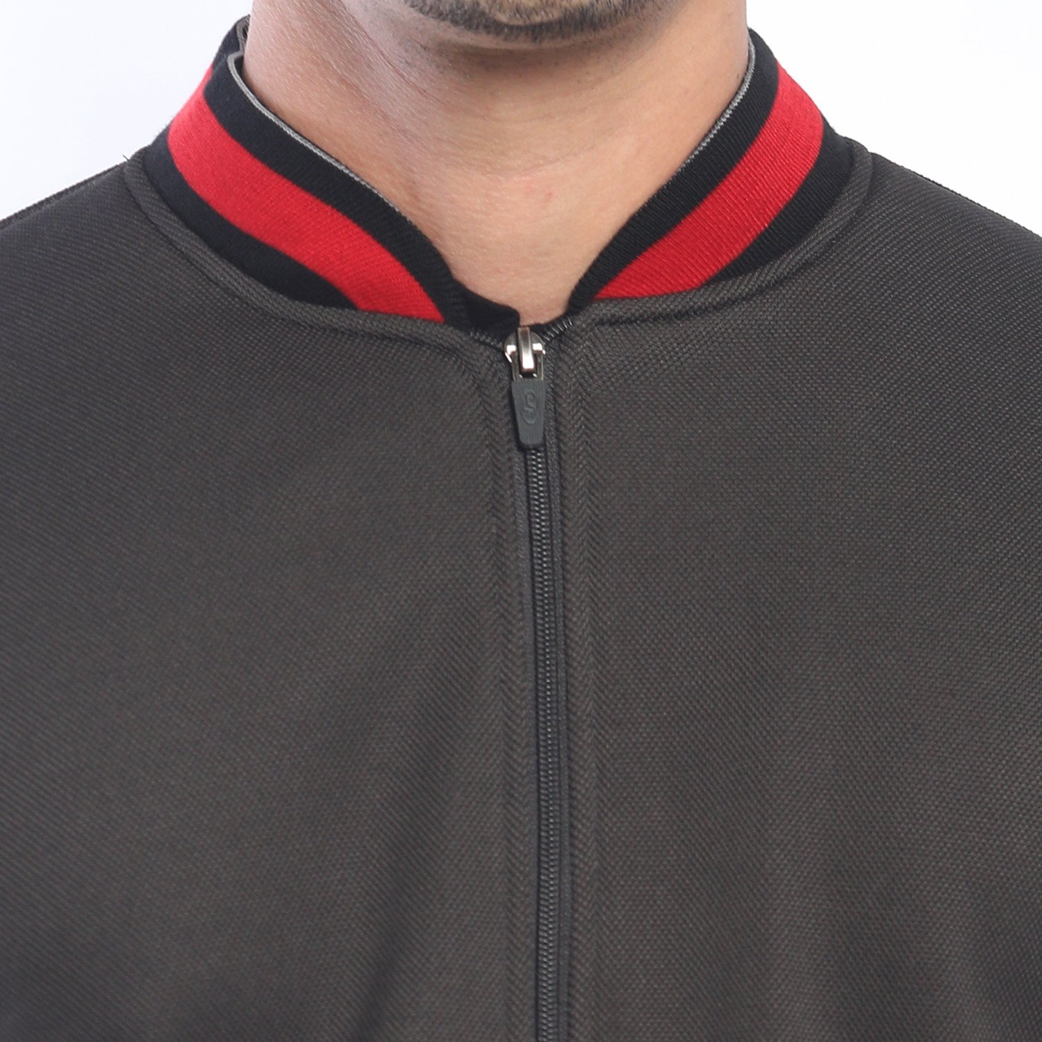 d&f Jaket Bomber Pria Contrast Collar - Abu Tua - Image 5
