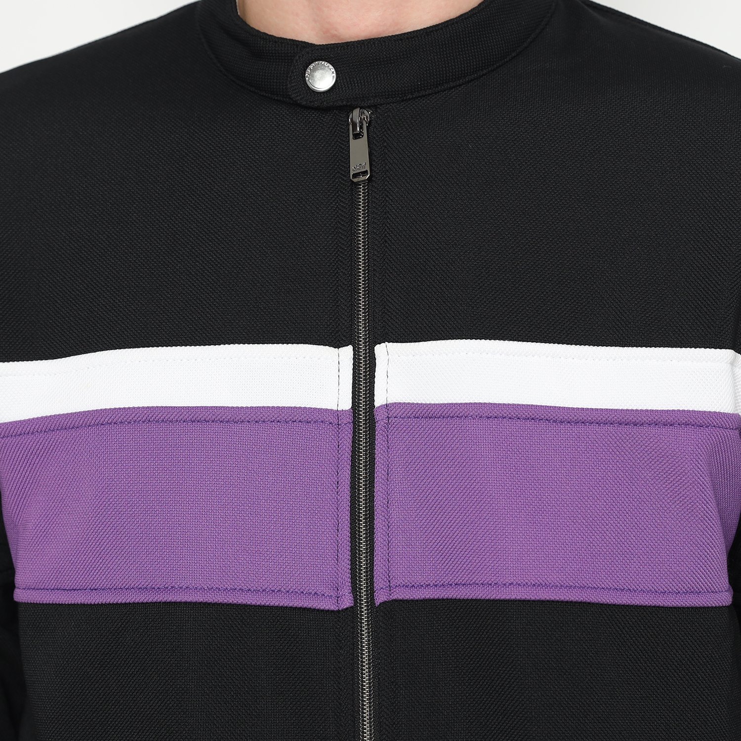 d&f Jaket CVC Biker Hitam Cut & Sewn Putih Purple - Image 3