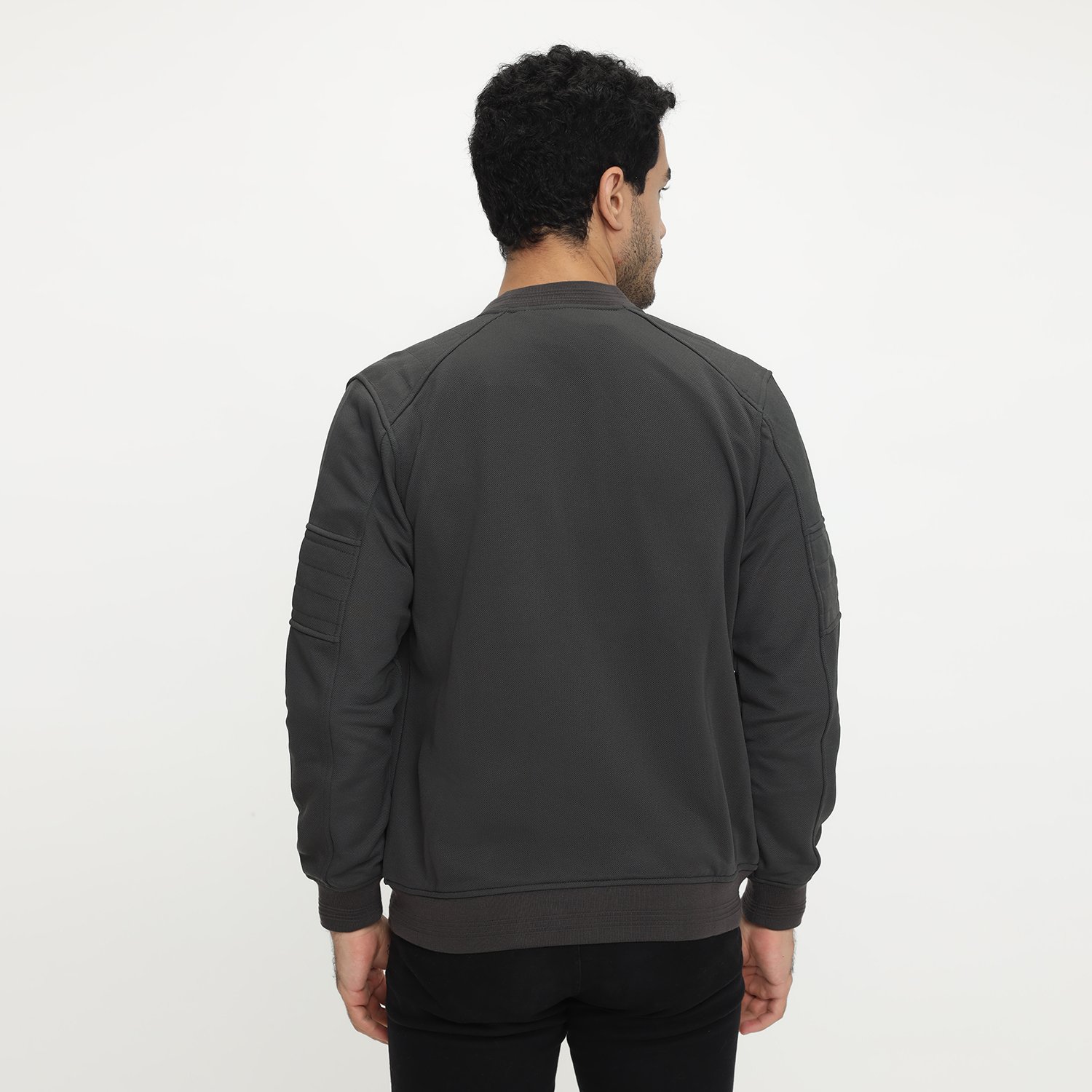 d&f Jaket Pria Bomber Casual - Abu Tua - Image 4