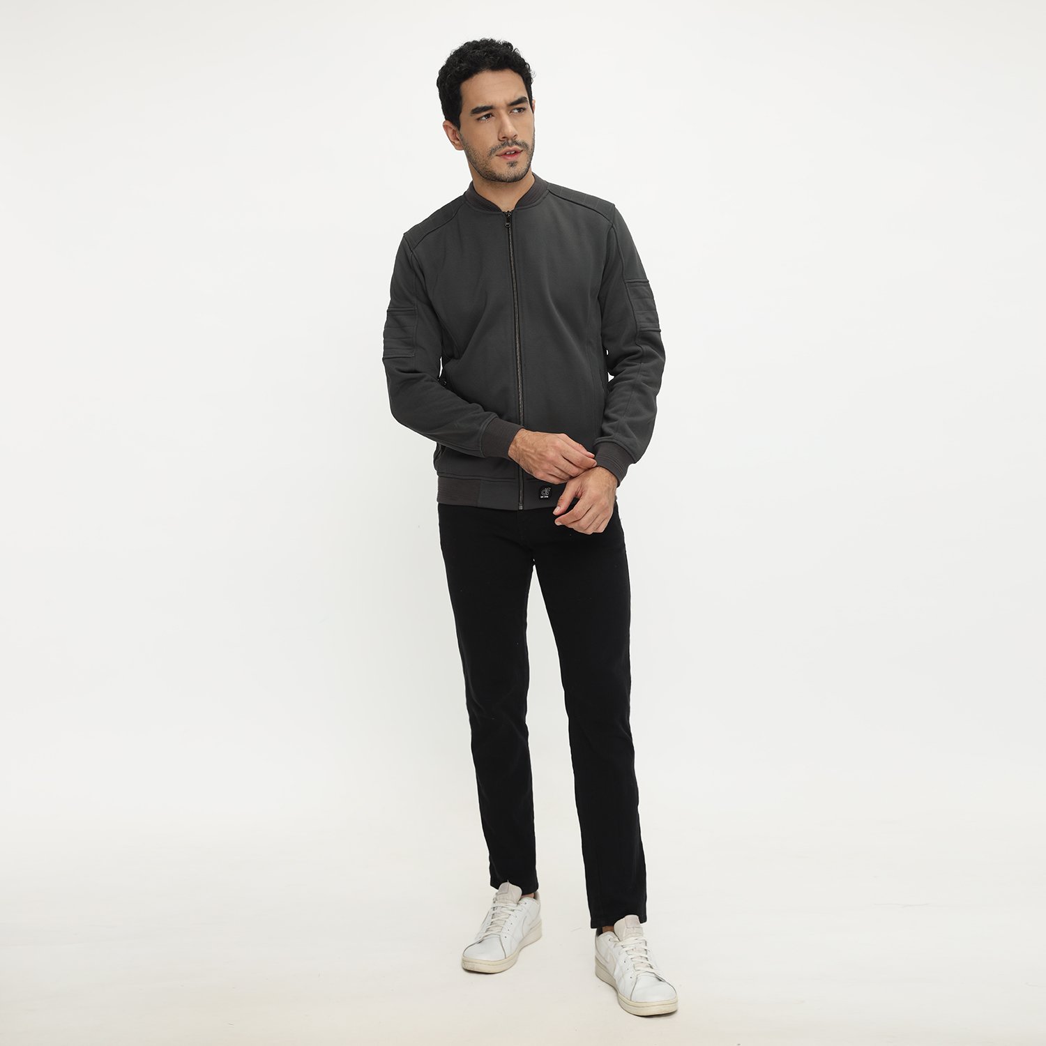 d&f Jaket Pria Bomber Casual - Abu Tua - Image 5