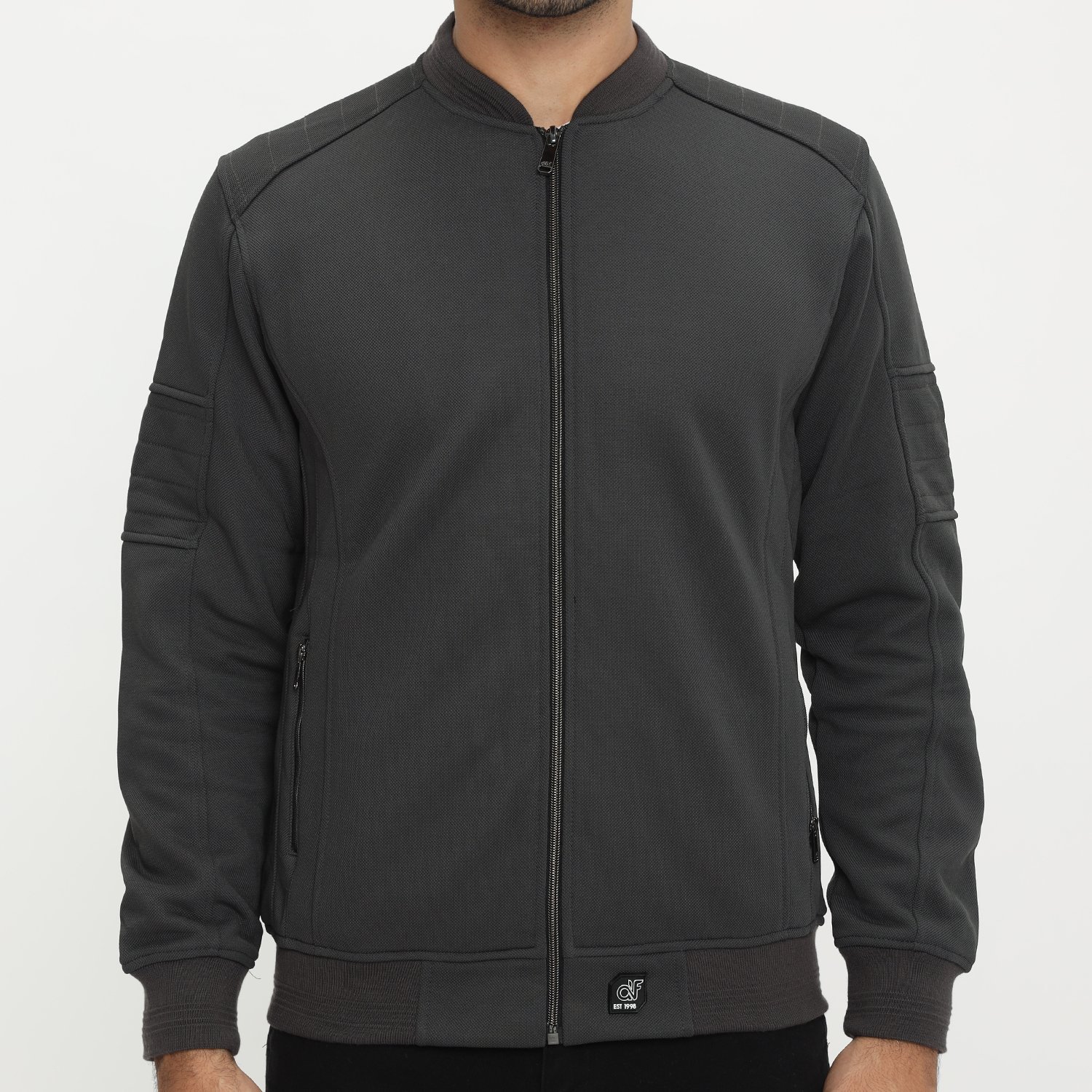 d&f Jaket Pria Bomber Casual - Abu Tua - Image 3