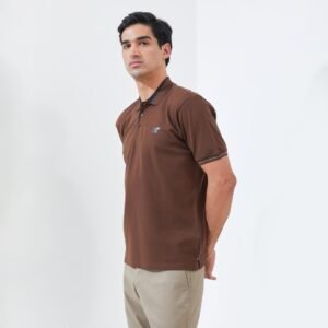 Jack Nicklaus Hunter Polo Shirt Pria Regular Fit Dark Brown