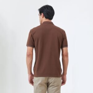 Jack Nicklaus Hunter Polo Shirt Pria Regular Fit Dark Brown
