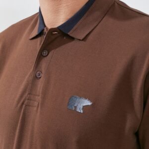 Jack Nicklaus Hunter Polo Shirt Pria Regular Fit Dark Brown